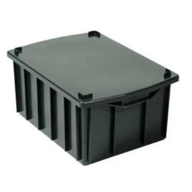 Imagem de Caixa Organizadora Grande 61 Litros 32x39x62cm - Preta - Bolivar Plást