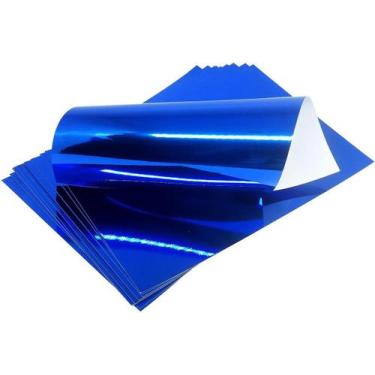 Imagem de Papel Laminado A4 250g Azul Lamicote Masterprint - 10 Folhas