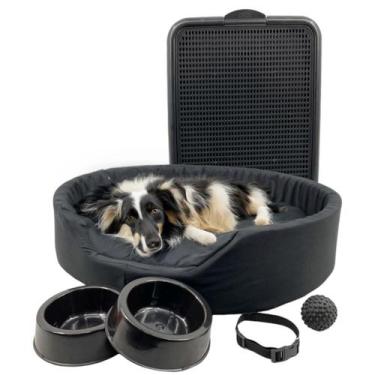 Imagem de Kit Pet Grande Cama Europa Sanitário Comedouro Coleira Bola - Generic,