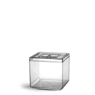 Imagem de Pote Quadrado pequeno acrílico 5L tampa Multiuso reforçado Bolivar - G