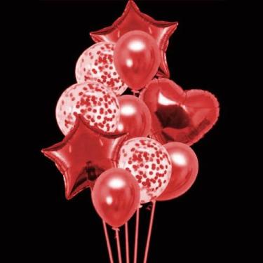 Imagem de Kit Buque Balões Vermelho - Buque com 10 Balões - Partiufesta - Rizzo