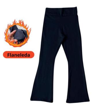 Imagem de Calça Legging Flare Estilo Bailarina Térmica Flanelada Cor Sólida Para