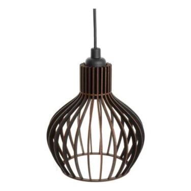 Imagem de Luminária de Teto Pendente Lustre em Mdf Decoração Balcão Cozinha Sala