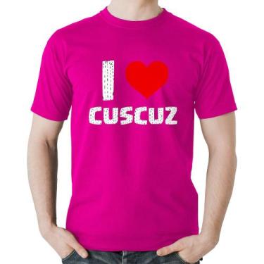 Imagem de Camiseta Algodão I love cuscuz - Foca na Moda, Rosa, GGG