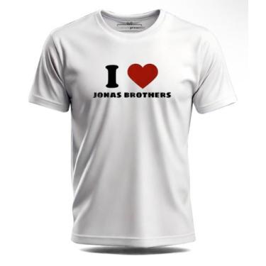 Imagem de Camisa I Love Jonas Brothers Camiseta Unissex - SEMPRENALUTA, Branco, 