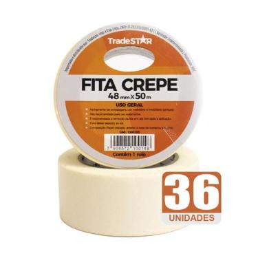 Imagem de Fita Adesiva Crepe Papel 48mm X 50m C/36 Rolos 48x50 - Tradestar