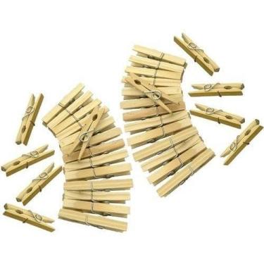 Imagem de Kit 180 Prendedores Pregadores De Madeira Para Roupa Varal - Aguia Bra