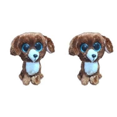 Imagem de Kit C/2x Brinquedo de Pelúcia Cachorro Marrom - Ty Rara