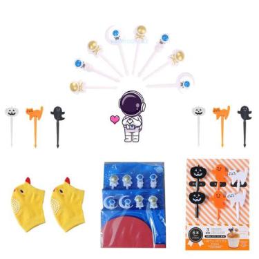 Imagem de Kit Garfinhos Palitinhos Infantis Para Petisco Frutas Crianças Desenho