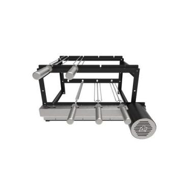 Imagem de A3 Grill Tradicional Black - Motor Giratório para 4 Espetos, Bivolt