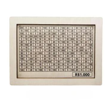 Imagem de Cofre Desafio 1 K Caixa De Dinheiro Poupança Cofrinho Em MDF Cores - A