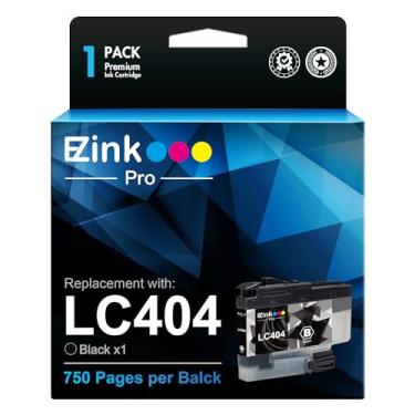 Imagem de E-Z Ink Pro Cartuchos de tinta compatíveis com cartuchos de tinta Brother LC 404 preto LC404 BK LC404BK LC404 para usar com a impressora Brother MFC-J1205W MFC-J1215W (pacote com 1)