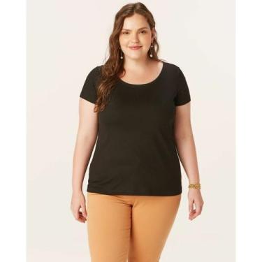 Imagem de Blusa Manga Curta Feminina Plus Size Malwee Ref. 87841, Preto, G5