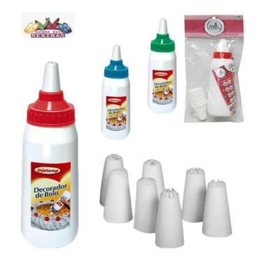 Imagem de Decorador De Bolo Bisnaga Para Confeitar Com 8 Bicos 0,35l - Injetemp