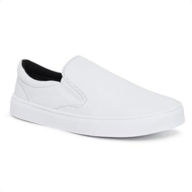 Imagem de Sapato Tênis Slip On Branco Iate Sapatênis Sem Cadarço Casual Enfermag