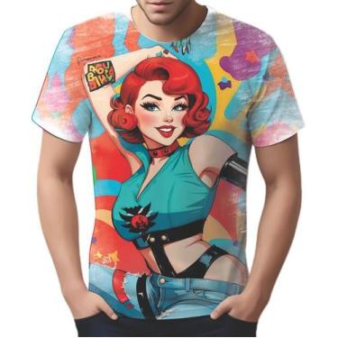 Imagem de Camiseta Camisa Tshirt Estampa Mu.lher Ruiva Pop Art Moda 4 - Enjoy Sh