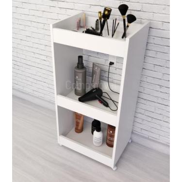 Imagem de Carrinho Auxiliar C/ 3 Prateleiras Salão de Beleza/ Estética - Compmov