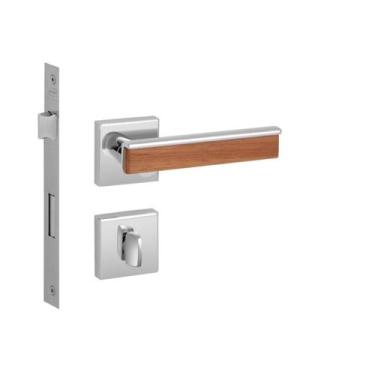 Imagem de Fechadura Mobile Banheiro 55mm Cromado e Madeira M0979L R0096 BZ1952 T