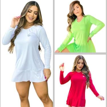 Imagem de Kit 3 Saídas de Praia Vestido feminino proteção solar UV 50+ FPS - For