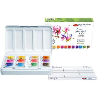Imagem de Kit Aquarela Nevskaya White Nights Botânica Pastilhas C/ 12 Cores  - N