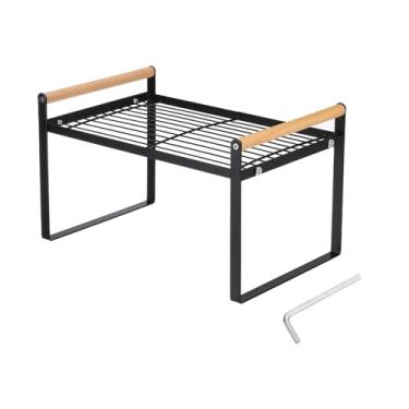 Imagem de PATIKIL Prateleiras organizadoras de armário de cozinha, prateleiras de armário empilháveis, organizador de balcão para despensa, quarto, escritório, L12,15 cm L 8,7 cm A 19 cm, preto