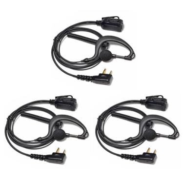 Imagem de YNIBST Fone de ouvido Walkie Talkie em forma de G, fone de ouvido de rádio bidirecional com microfone PTT para Midland Midland GXT1000VP4 GXT1000XB GXT1050VP4 LXT600VP3 (pacote com 3)