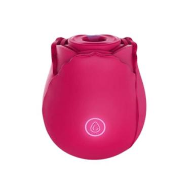 Imagem de Sugador de Clitóris Rosa Vermelho 10 Velocidades À Prova D'Água Recarregável com Base Pequeno e Discreto