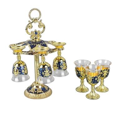 Imagem de Ornamentos Cálice Feito à Mão Decoração Medieval Cálice Gótico Estilo retrô Liga de Zinco Vidro Em Relevo Padrão de Flor Copo de Cafetão para Decoração Artesanal Enfeites para