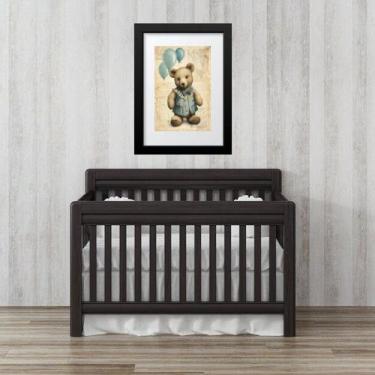 Imagem de Quadro Infantil Ursa Retrô Balões - 60x48cm - Quadros On-line, Moldura
