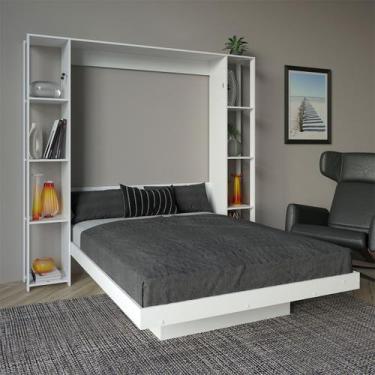 Imagem de Cama de Casal Articulada 8 Prateleiras 2 Nichos Branco Cm8040 - Tecno 