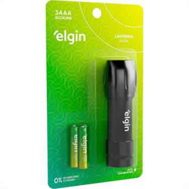 Imagem de Lanterna De Bolso Elgin 9 Leds Preta Com 3 Pilhas Aaa