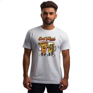 Imagem de Camiseta Unissex Pizza Cerveja melhores amigos - Alearts, M