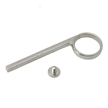 Imagem de Yibuy Anel de dedo deslizante de válvula trompete Bb de 82 mm para substituição de trompete prata