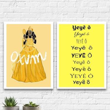 Imagem de Kit Quadros Decorativos Oxum Yeyê 45X34Cm Com Vidro 2 Peças