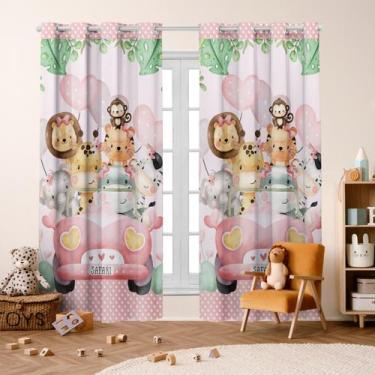 Imagem de Cortina Safari Baby Blackout 2,80X 2,20 p/ Quarto Infantil Criança Beb