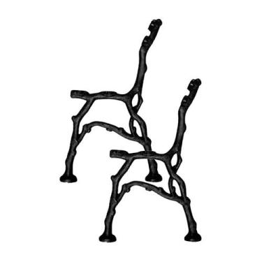 Imagem de Par Pé de Banco Praça Jardim Decoração Mineiro Ferro Fundido - UNICLÁU