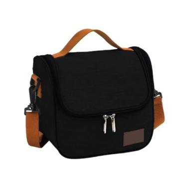 Imagem de Bolsa Térmica Lancheira Para Marmita Trabalho Academia Escola e Passeios Lancheira Escolar Com Alça (Preto)