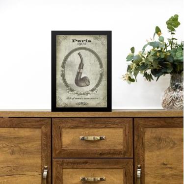 Imagem de Quadro Vintage Tabaco Cachimbo 45x34cm - com vidro - Quadros On-line, 
