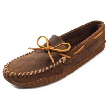 Imagem de Minnetonka Sola macia masculina de fundo duplo, Ruff marrom, 11.5