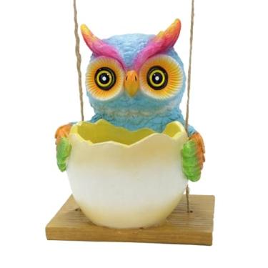 Imagem de Ｂｅｓｇａ Estátua de ornamentação de flores pendurada estátua de resina criativa Planter Swing Decurine para decoração