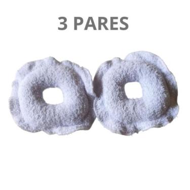 Imagem de 6 unidades de rosquinhas de amamentação tecido atoalhado 100% algodão 