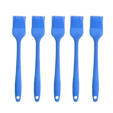 Imagem de Escova de silicone, escova de churrasco, pincéis de regar pastelaria, grelha de cozimento de silicone, escova de óleo, pincel de mel, pincel de molho (5 peças, azul)