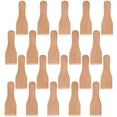Imagem de Hacaroa Pacote com 20 espátulas raclette de madeira para frigideiras antiaderentes, mini espátula de 12 cm para queijo, panqueca, cozinhar, assar, utensílios de cozinha