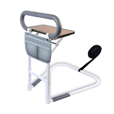 Imagem de CTANCIFANG Trilhos de cama para idosos adultos com mesa dobrável | Trilhos de assistência de cama 2025 para idosos | Suporte 60% mais amplo com base em forma de chifre | para casa e lar de idosos |