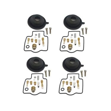 Imagem de Kit de reparo de carburador de motocicleta, junta de agulha flutuante, diafragma a vácuo compatível com ZZR400 ZX400 1990-2006 ZZR ZX 400 (4 conjuntos)