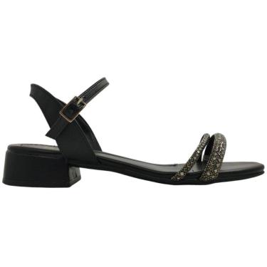 Imagem de Sandália Feminina Casual Social Dia a Dia Passeio com Strass Salto Baixo Ft Ana Castela Sua Cia 8356.15723