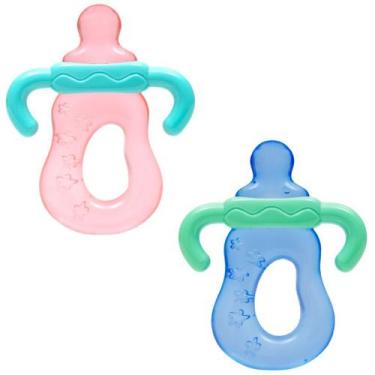 Imagem de Mordedor C/ Água Mamadeira Massageador De Gengiva Bebês Buba, Rosa