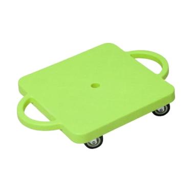 Imagem de menolana Placas de scooter internas com alças Equipamento de quadro de equilíbrio de crianças Educação física de piso de quatro rodas para crianças academia em, Verde