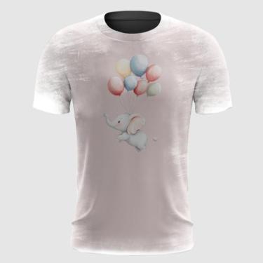 Imagem de Camiseta Elefante Voando com Balões - A Fabriqueta, P