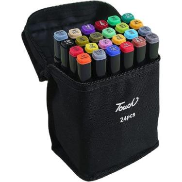 Imagem de Kit Canetas Marcador Para Colorir Duas Pontas 24 Canetas. - FUN GAME